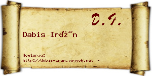 Dabis Irén névjegykártya